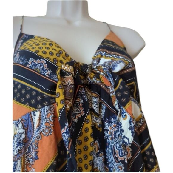 H&M Bohemian Patchwork Paisley Handkerchief Maxi Dress - Picture 4 of 11